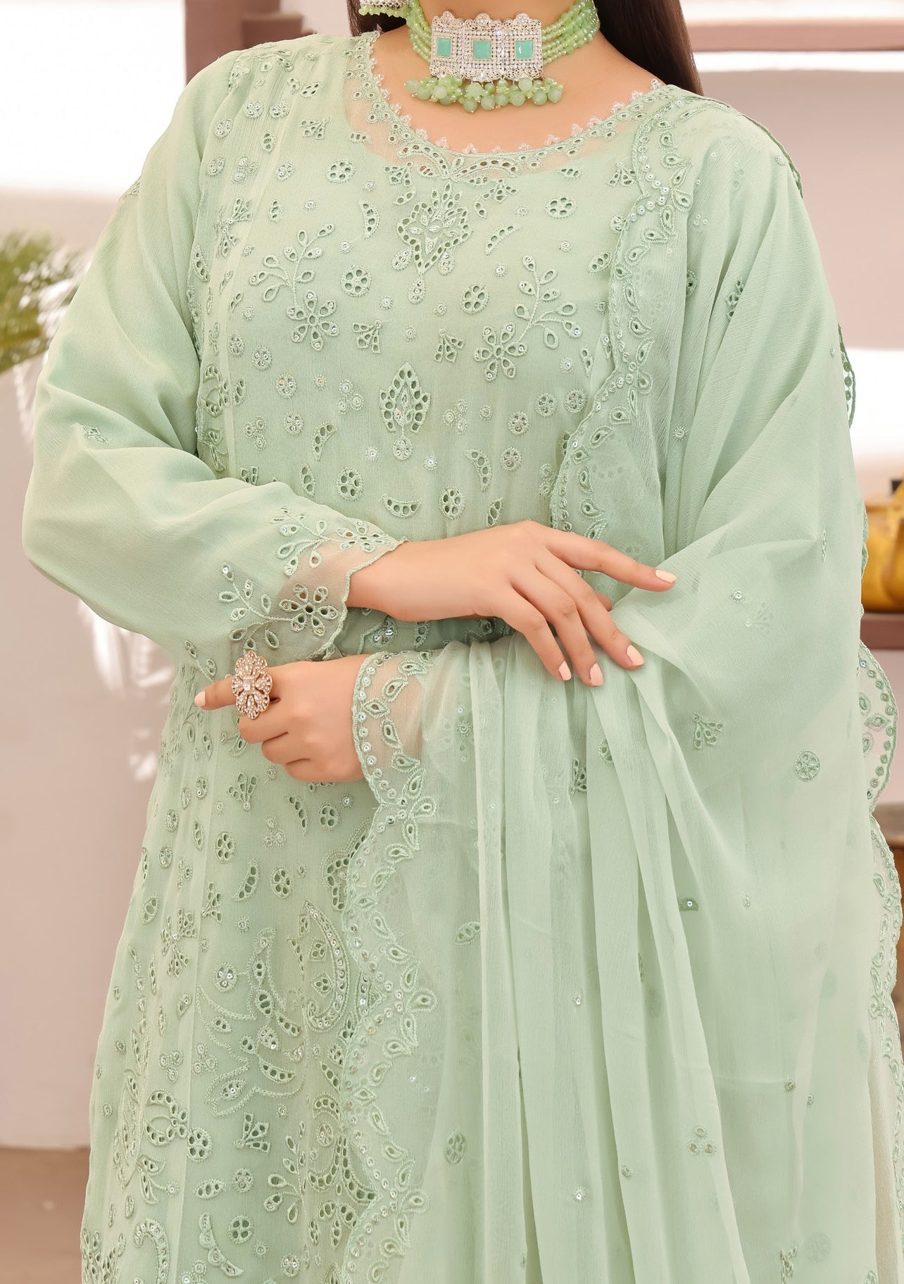 Bin Hameed Rubab Luxury Embroidered Chiffon Dress - db27842