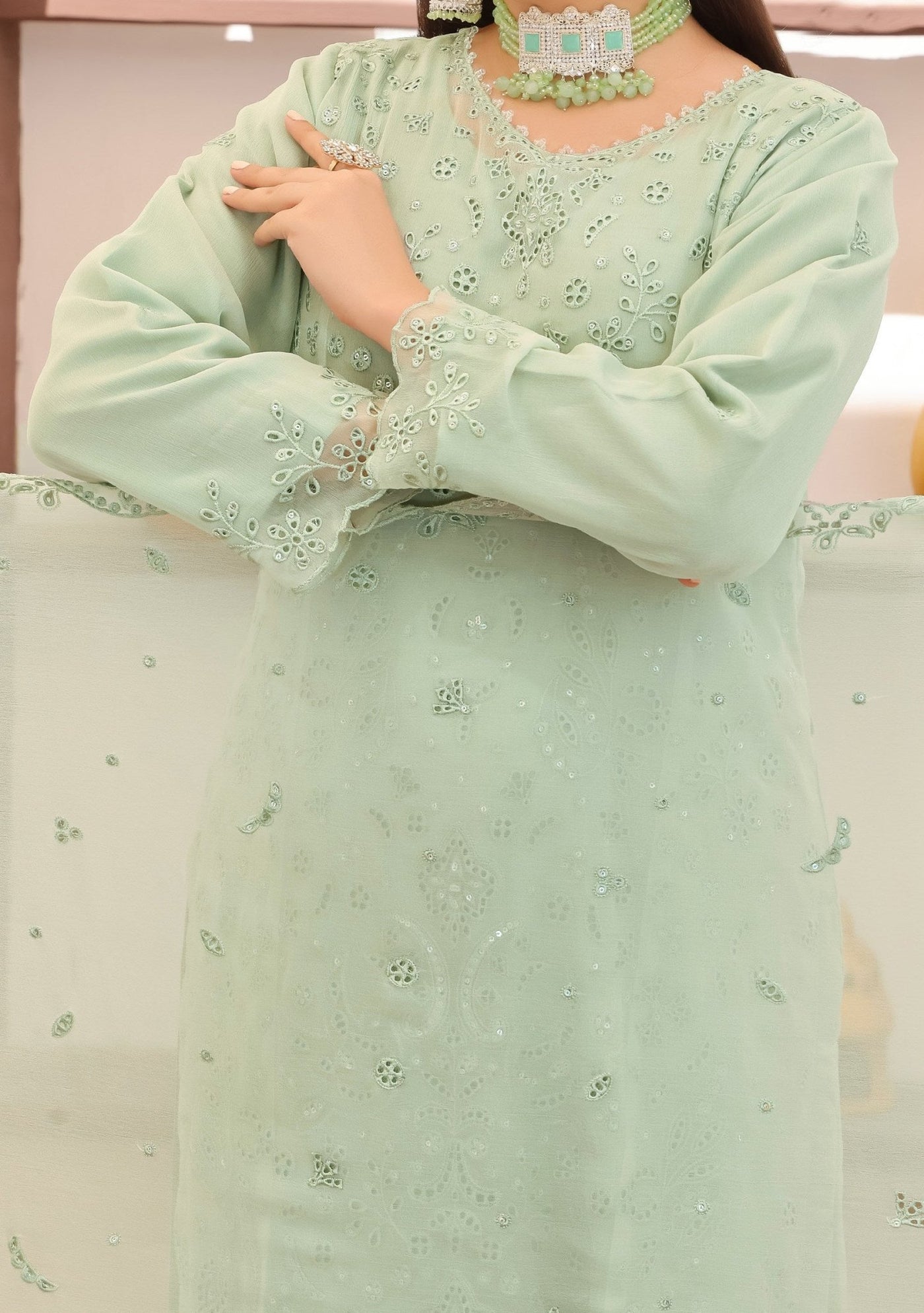 Bin Hameed Rubab Luxury Embroidered Chiffon Dress - db27842