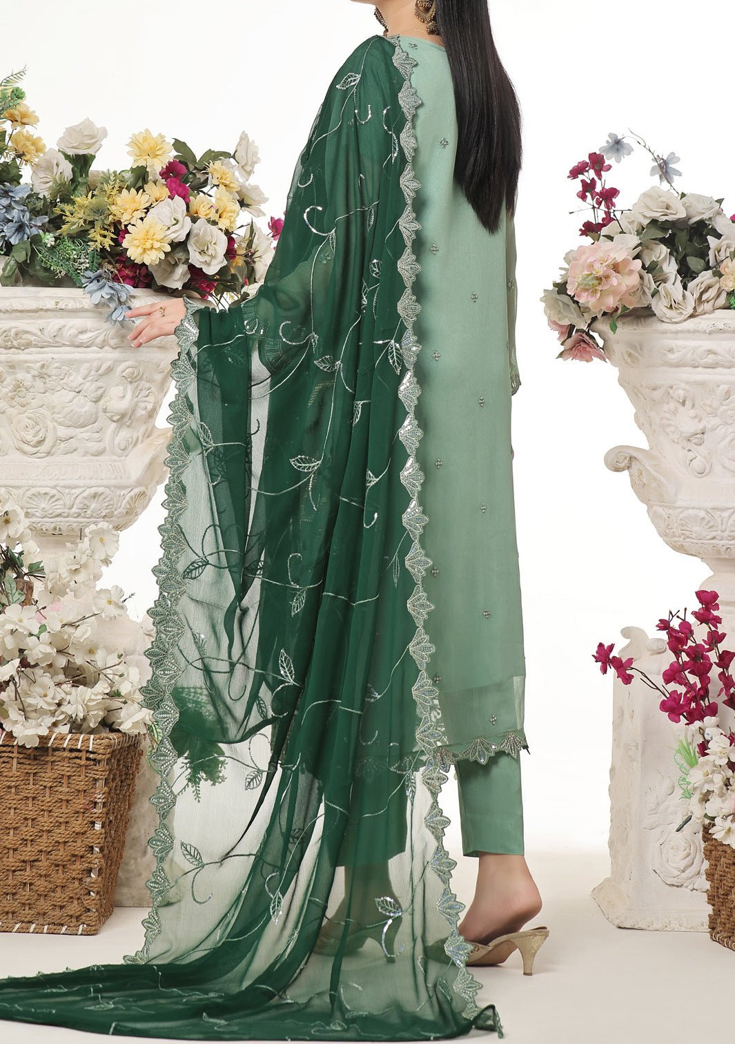 Bin Hameed Sidra Heavy Embroidered Chiffon Dress - db26171