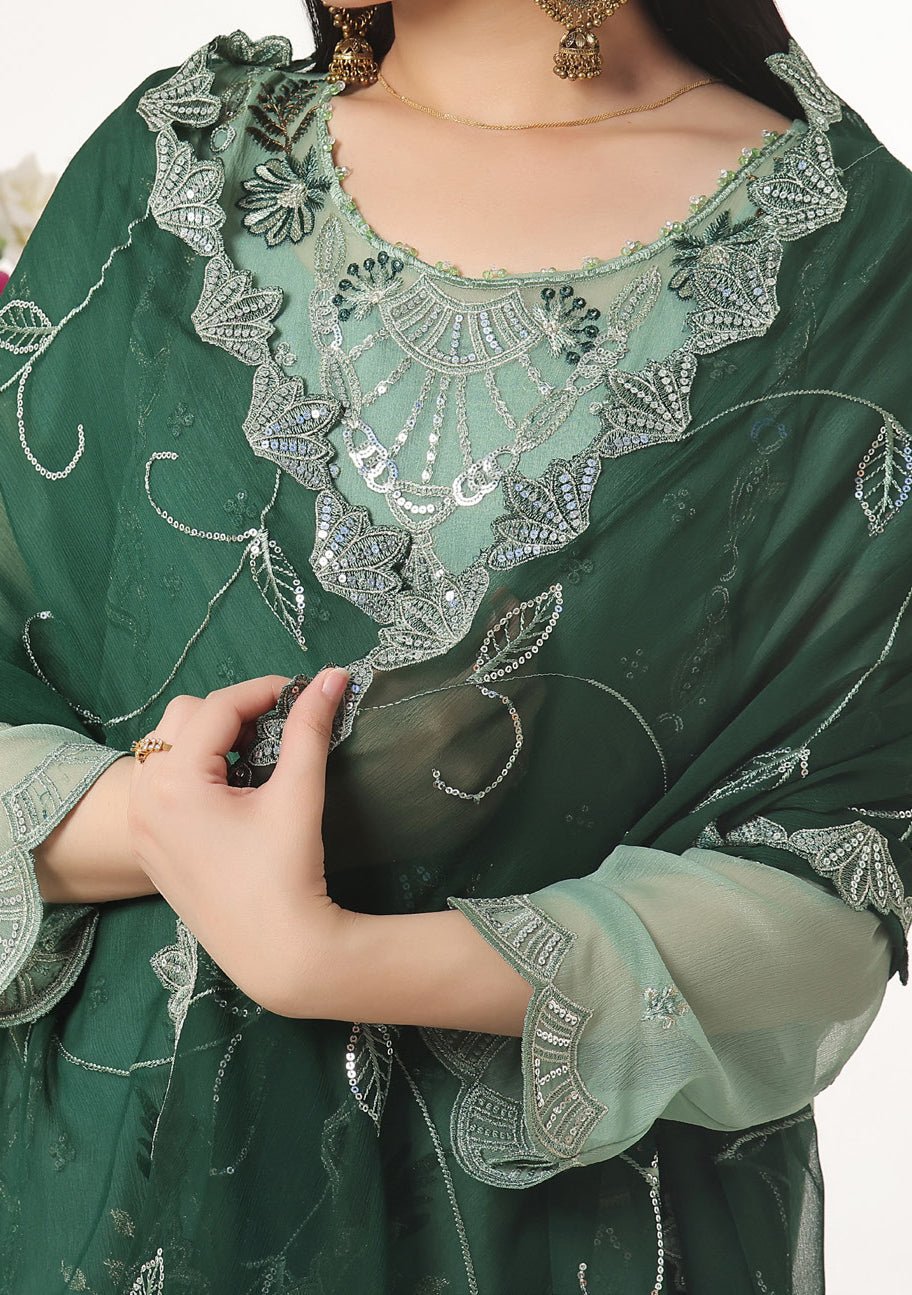 Bin Hameed Sidra Heavy Embroidered Chiffon Dress - db26171