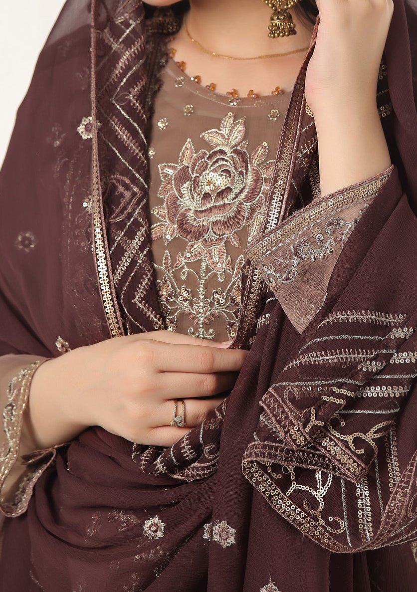Bin Hameed Sidra Heavy Embroidered Chiffon Dress - db26172