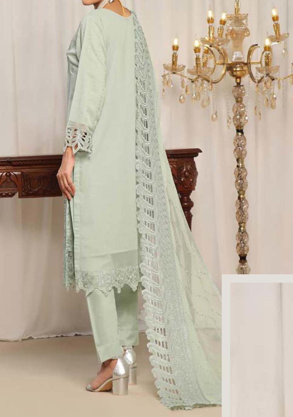 Bin Hameed Tania Luxury Embroidered Chiffon Dress - db28695