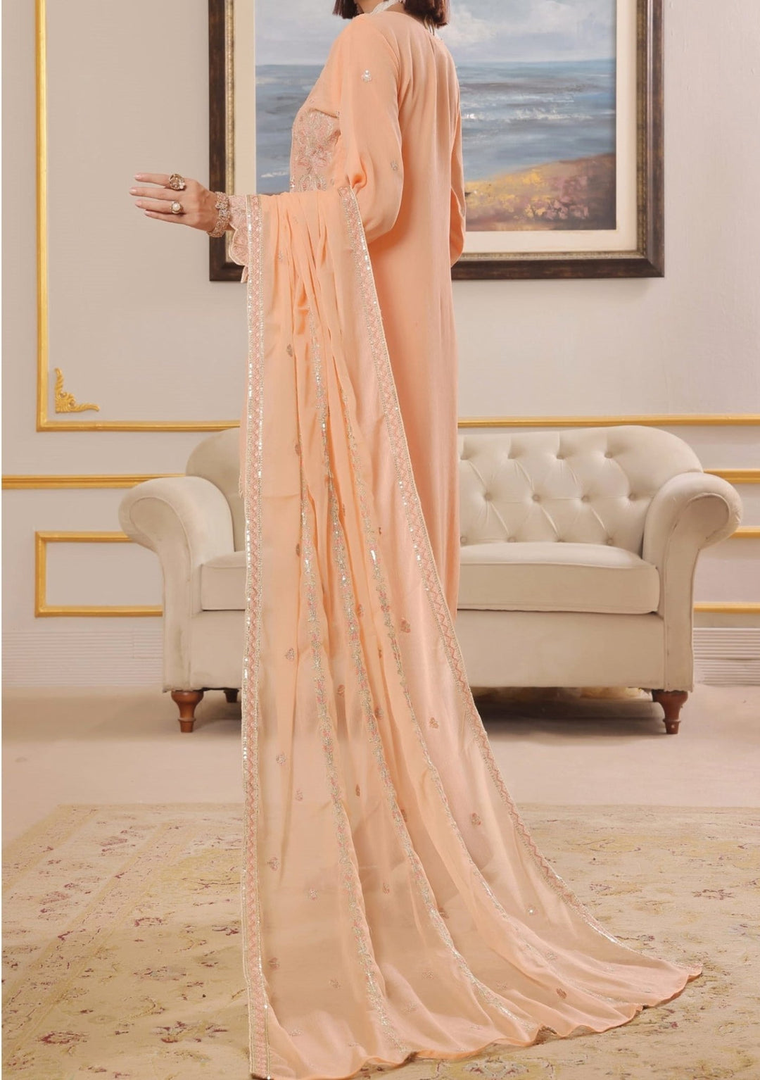 Bin Hameed Luxury Embroidered Chiffon Dress-db29949