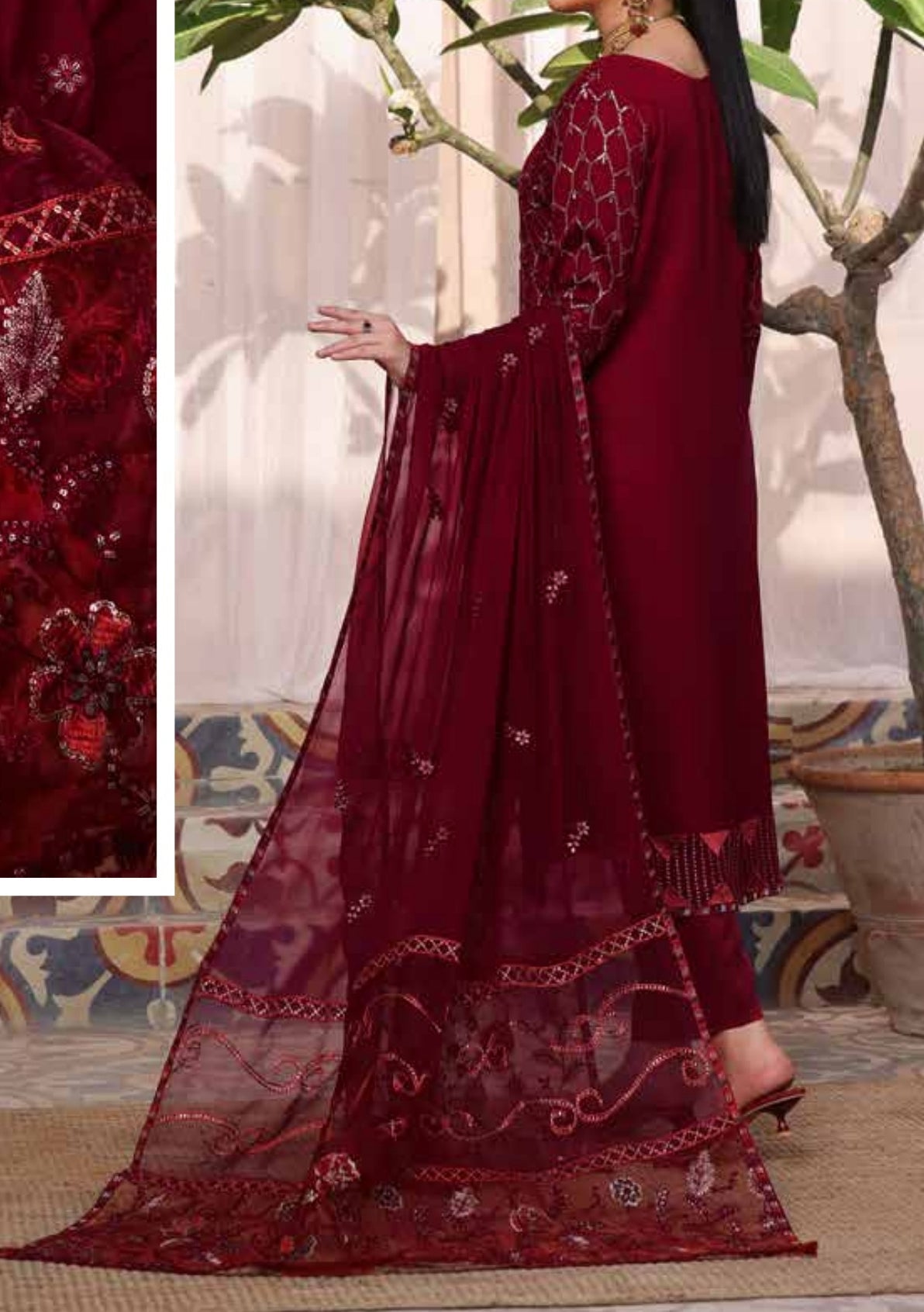 Bin Hameed Zalfaa Luxury Embroidered Chiffon Dress - db27856