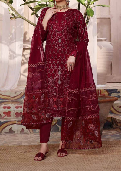 Bin Hameed Zalfaa Luxury Embroidered Chiffon Dress - db27856