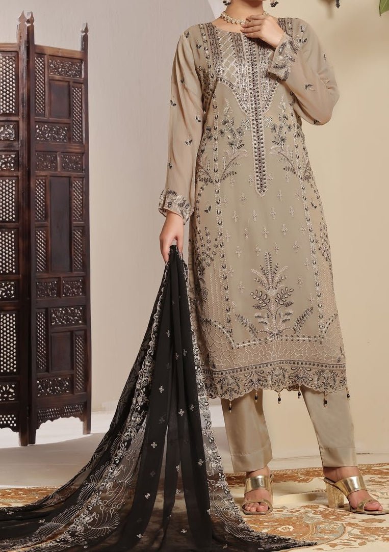 Bin Hameed Ziva Luxury Embroidered Chiffon Dress - db27650