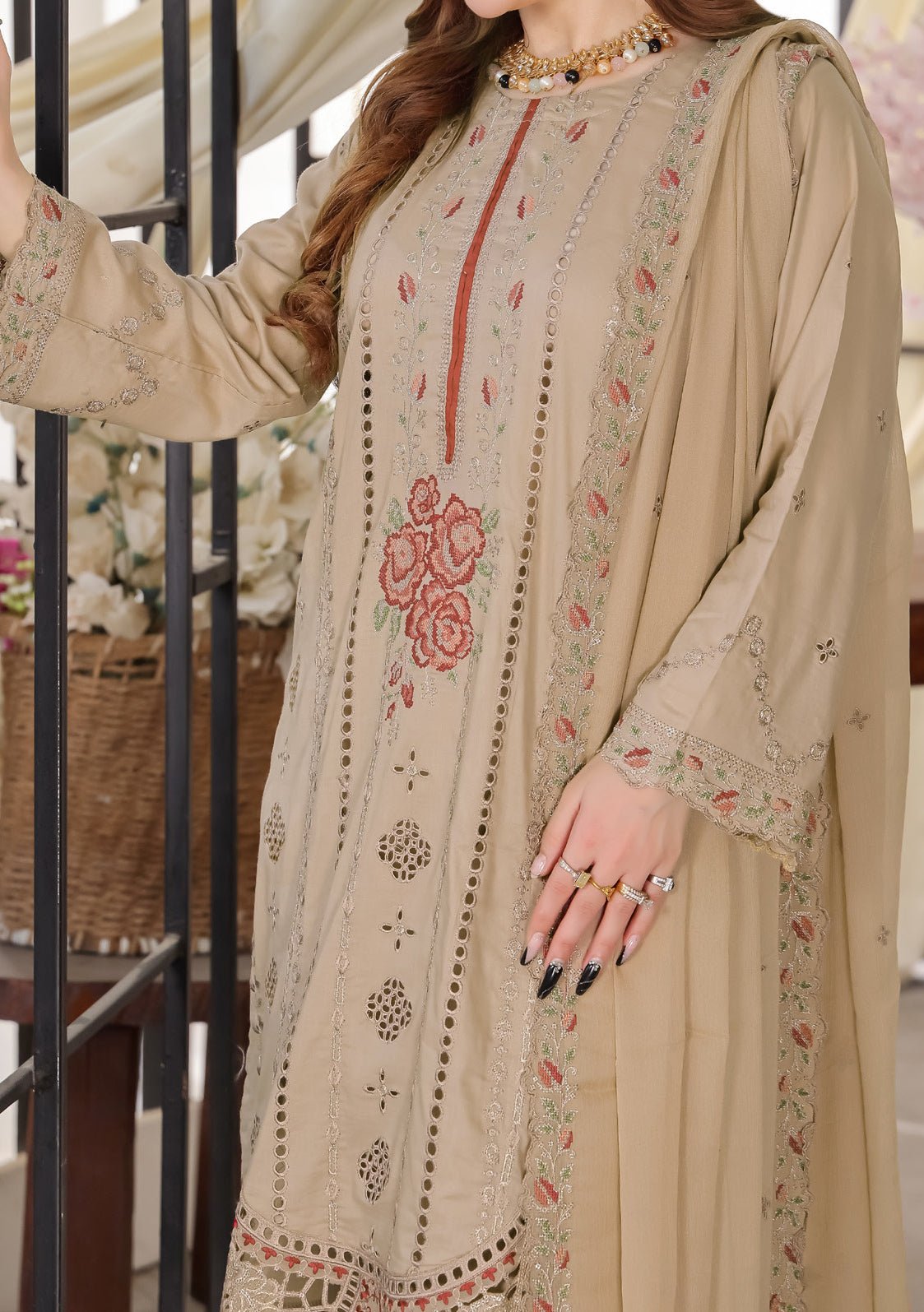 Bin Hameed Zoha Heavy Embroidered Lawn Dress - db26320