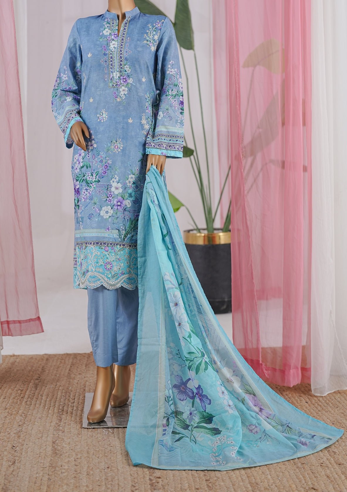 Bin Saeed Ready Made Embroidered Chikankari Dress - db29496