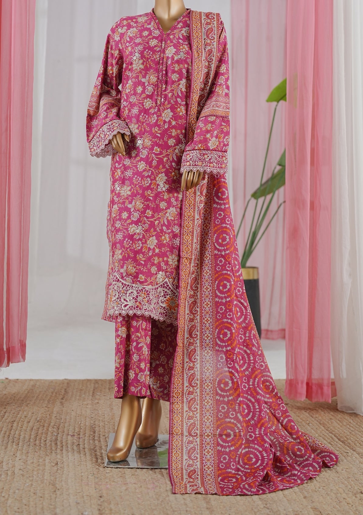 Bin Saeed Ready Made Embroidered Chikankari Dress - db29493