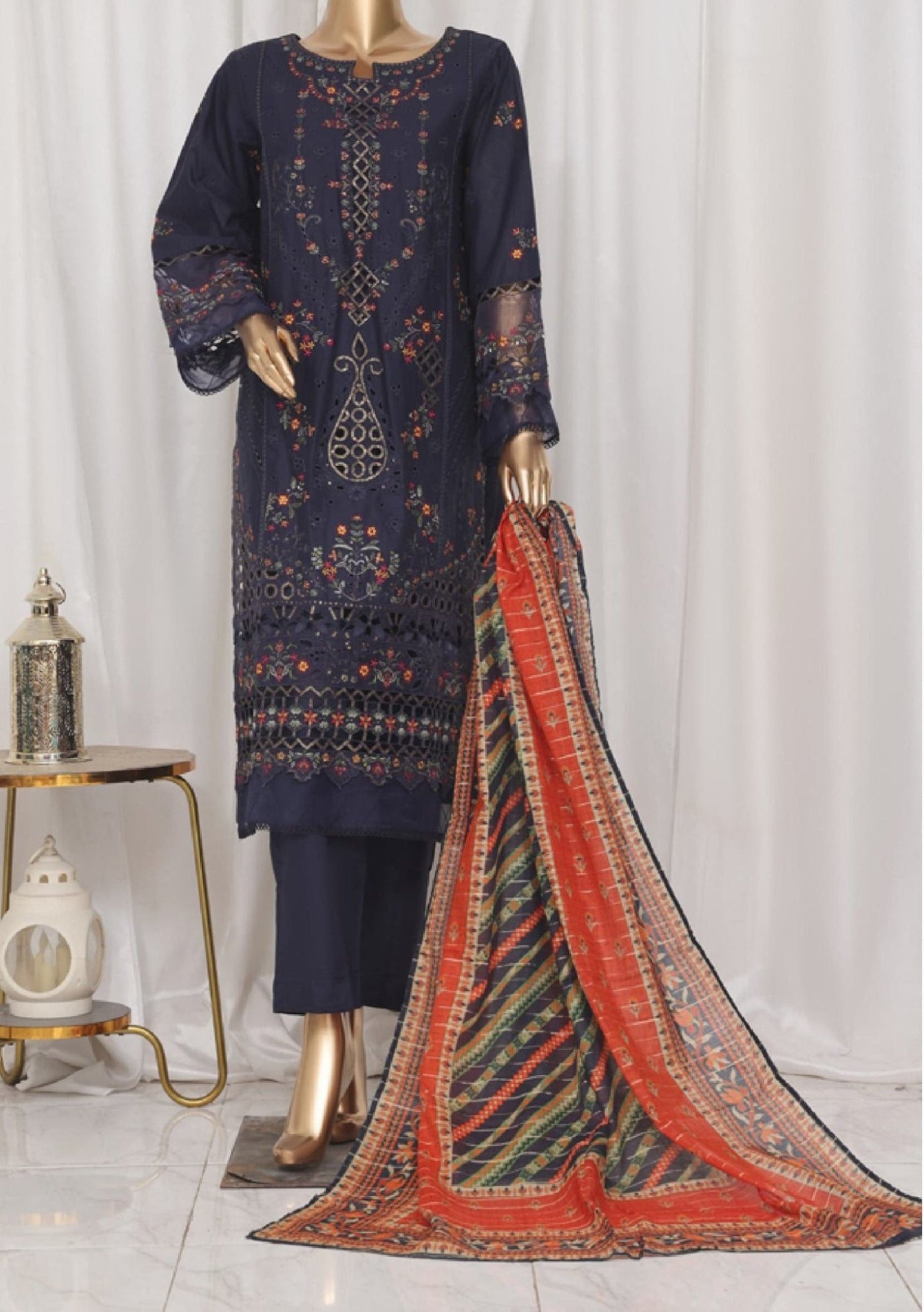 Bin Saeed Ready Made Embroidered Cotton Dress - db28748