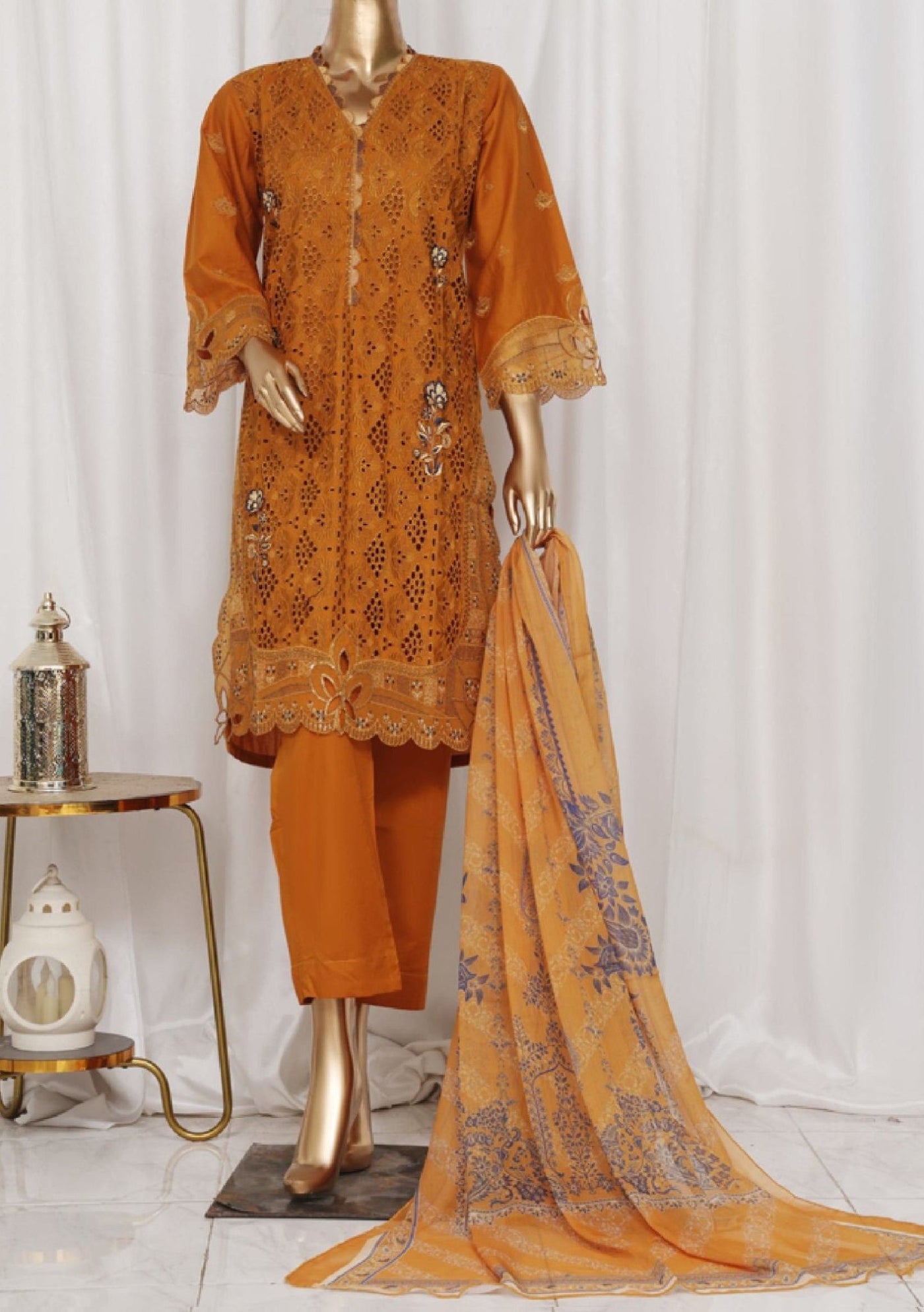 Bin Saeed Ready Made Embroidered Cotton Dress - db28752