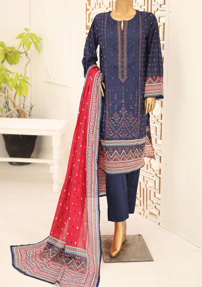 Bin Saeed Ready Made Embroidered Cotton Dress - db26759