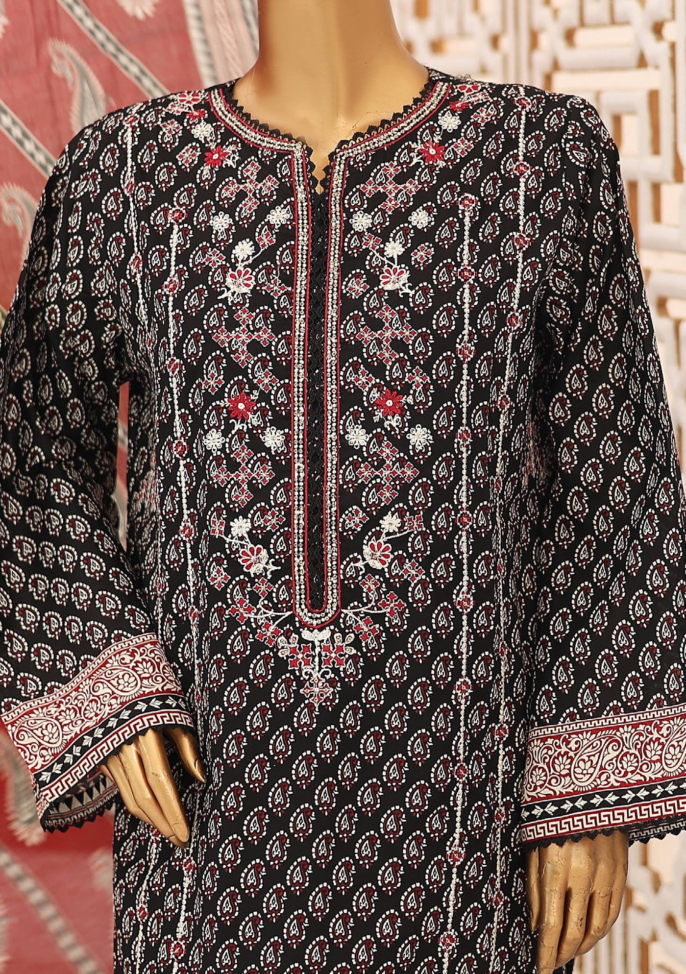 Bin Saeed Ready Made Embroidered Cotton Dress - db26761