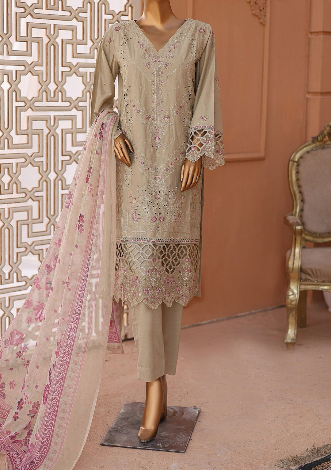 Bin Saeed Ready Made Embroidered Lawn Dress - db26221 Bin Saeed Ready Made Embroidered Lawn Dress - db26221