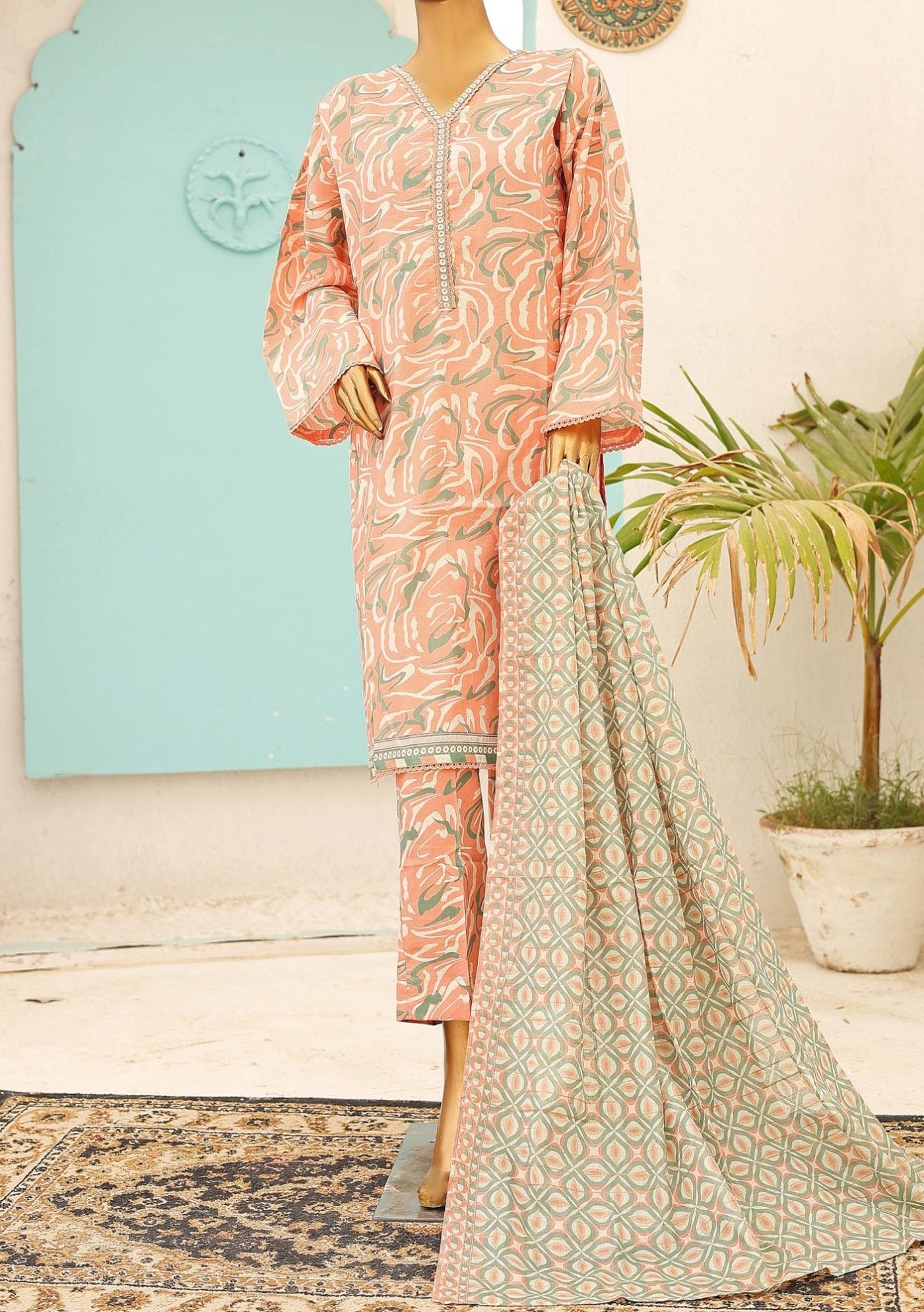 Bin Saeed Ready Made Printed Lawn Dress - db26383