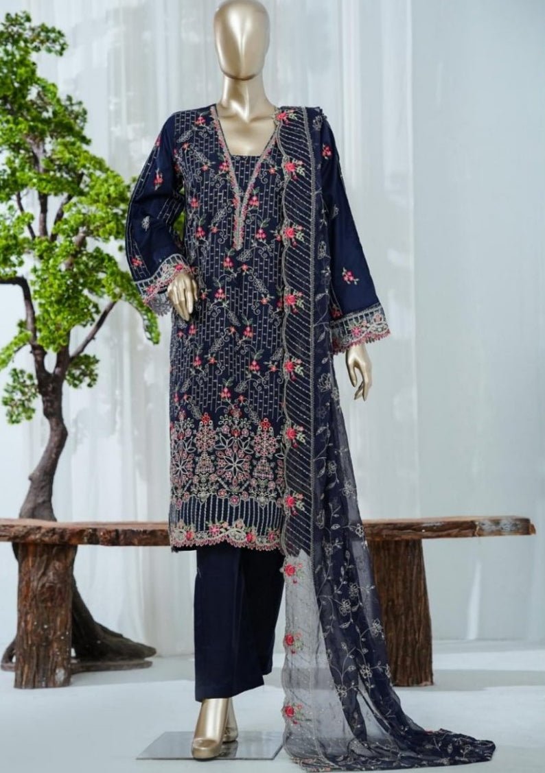bin saeed formal dresses Bin Saeed Embroidered Chiffon Formal BIN70 – Clothingam