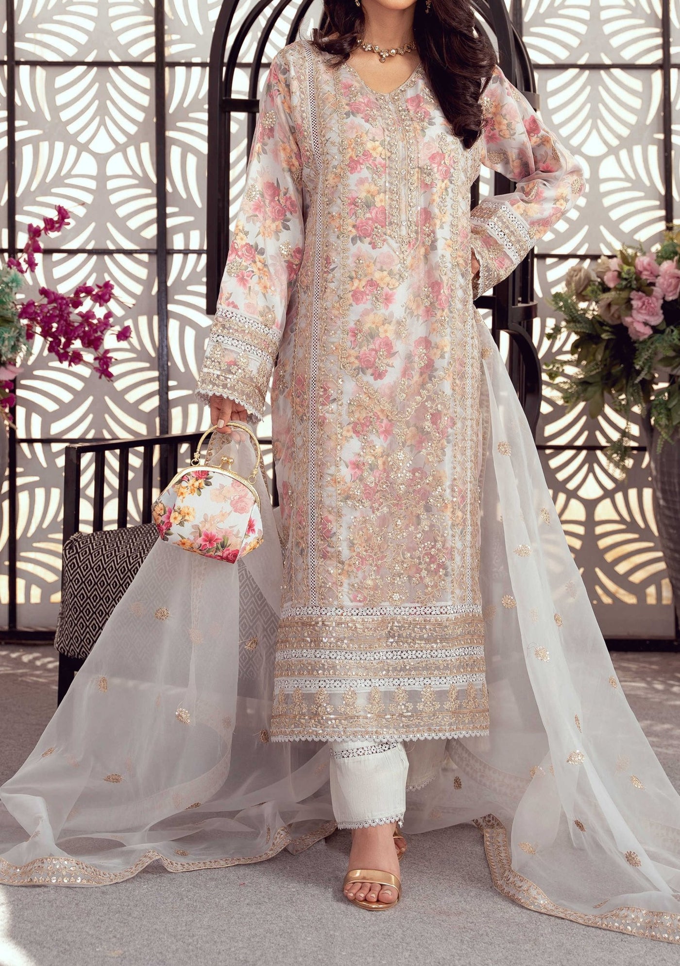 Bint E Noor Seraphina Embroidered Organza Dress - db29156