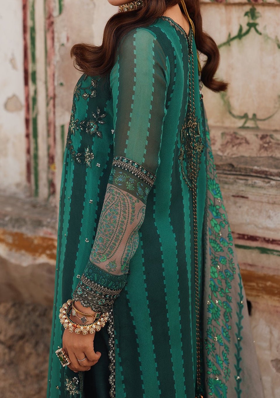 Charizma Vasl Embroidered Printed Chiffon Dress