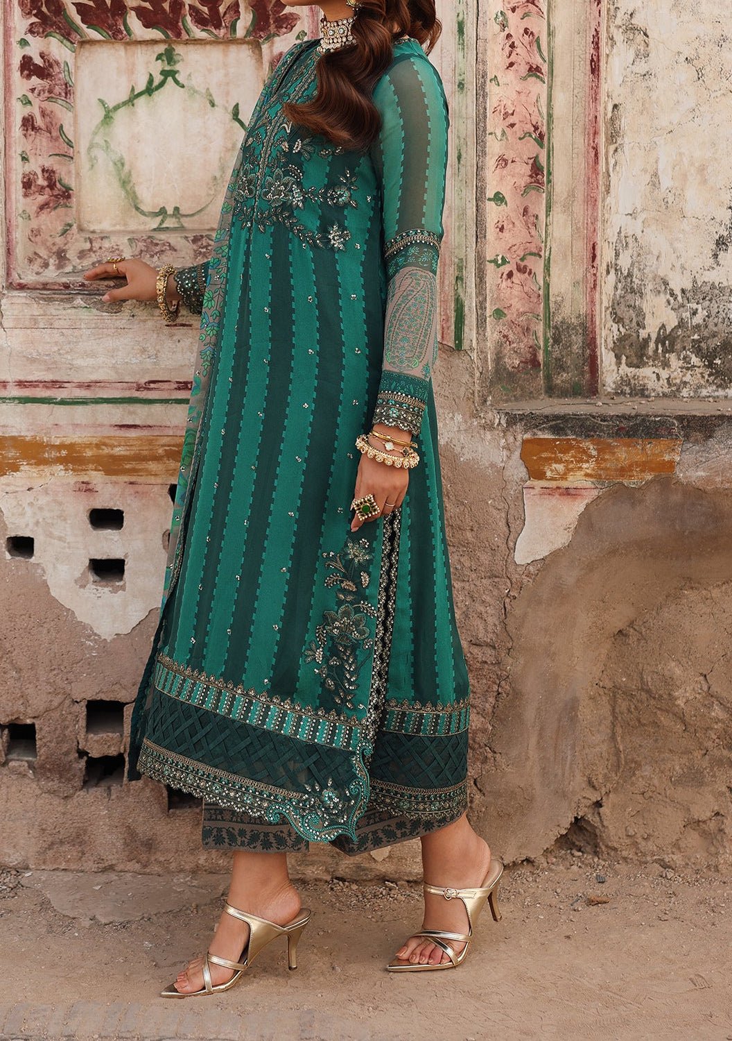 Charizma Vasl Embroidered Printed Chiffon Dress