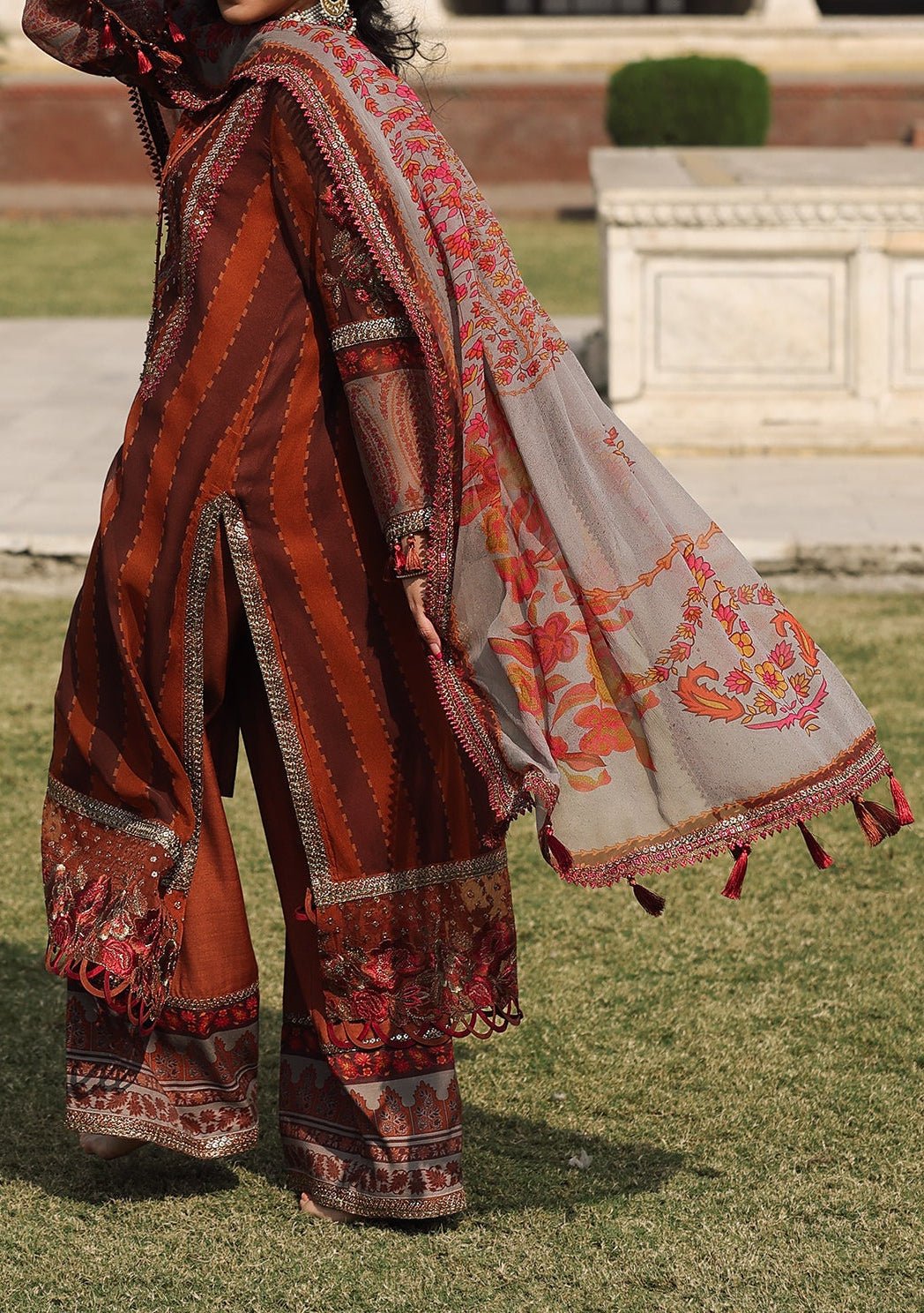 Charizma Vasl Embroidered Printed Chiffon Dress
