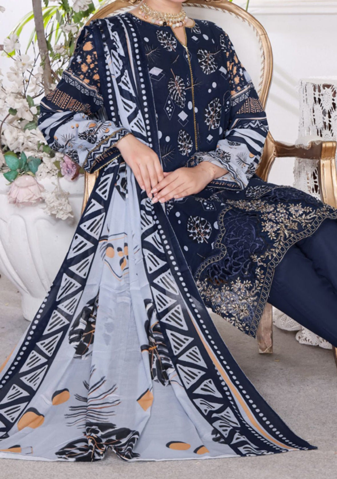 green emerald velvet dress Gorgeous Fresh Floral Printed Embroidered Lawn Designer Dress – Nameera by  Farooq