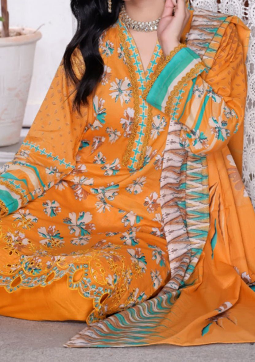 embroidered printed lawn dresses All-Over Print Embroidered EID Lawn Dress with Chiffon Dupatta – Best Price  Online in Pakistan main image 1