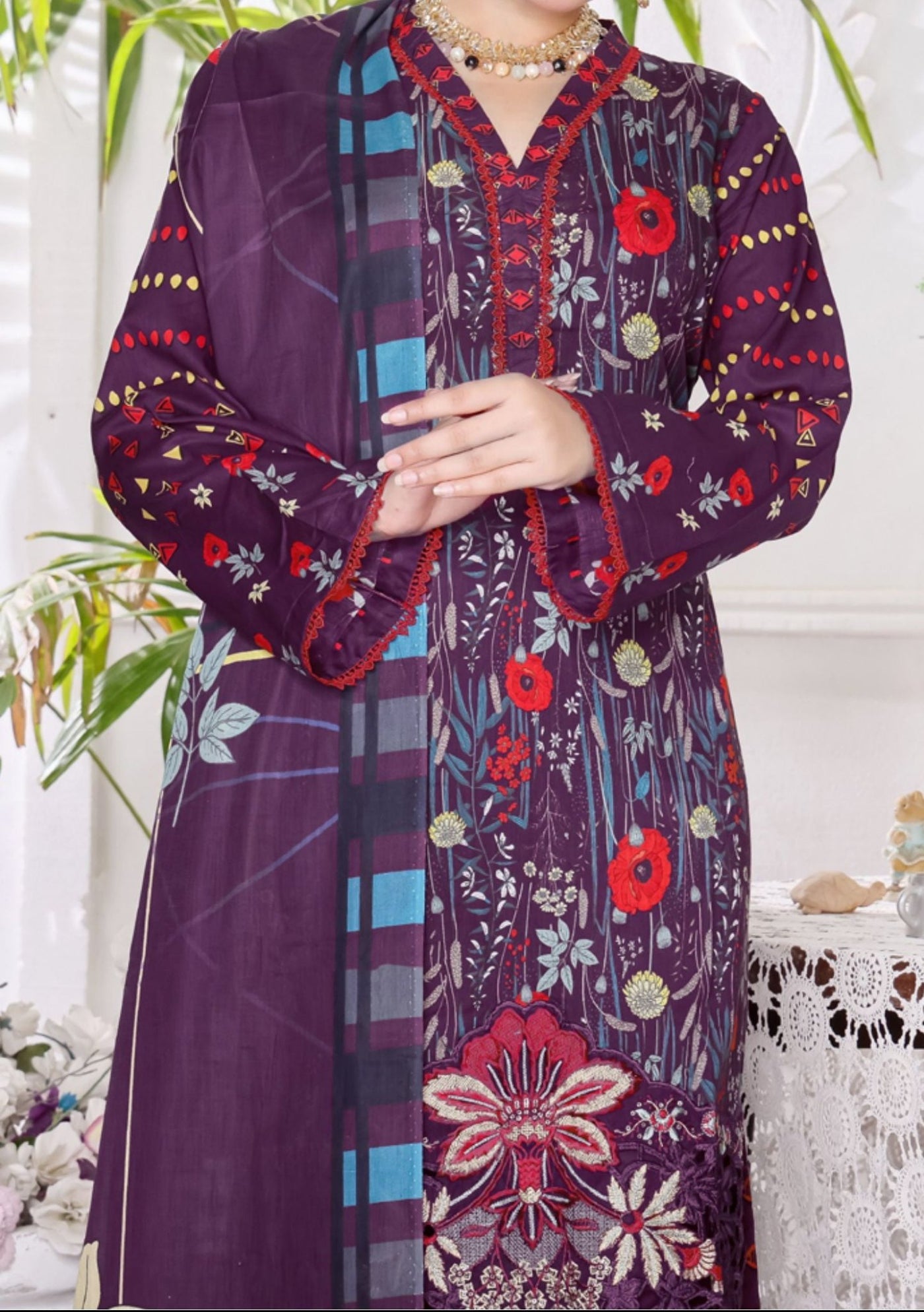 Dilkash Ready Made Embroidered Printed Lawn Dress - db26627