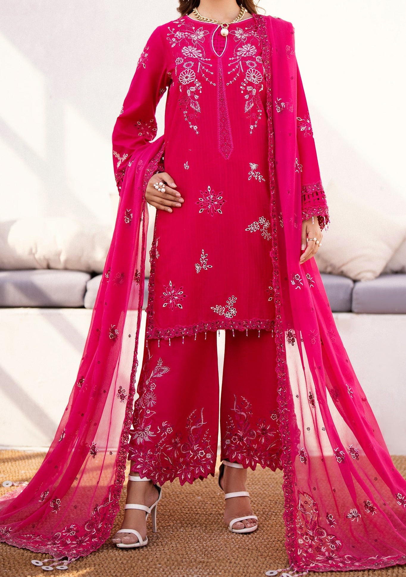 Emaan Adeel Ash Pakistani Luxury Lawn Dress - db26124