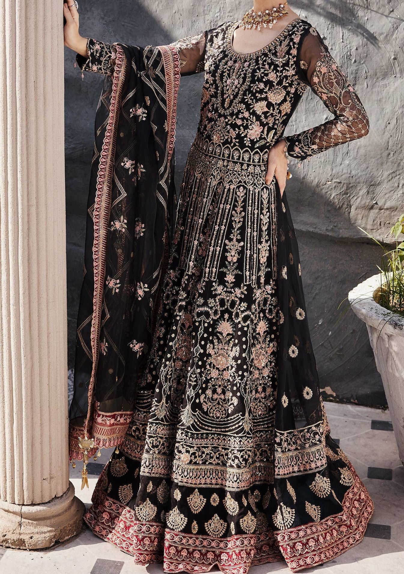 Emaan Adeel Pakistani Luxury Anarkali Suit - db26850