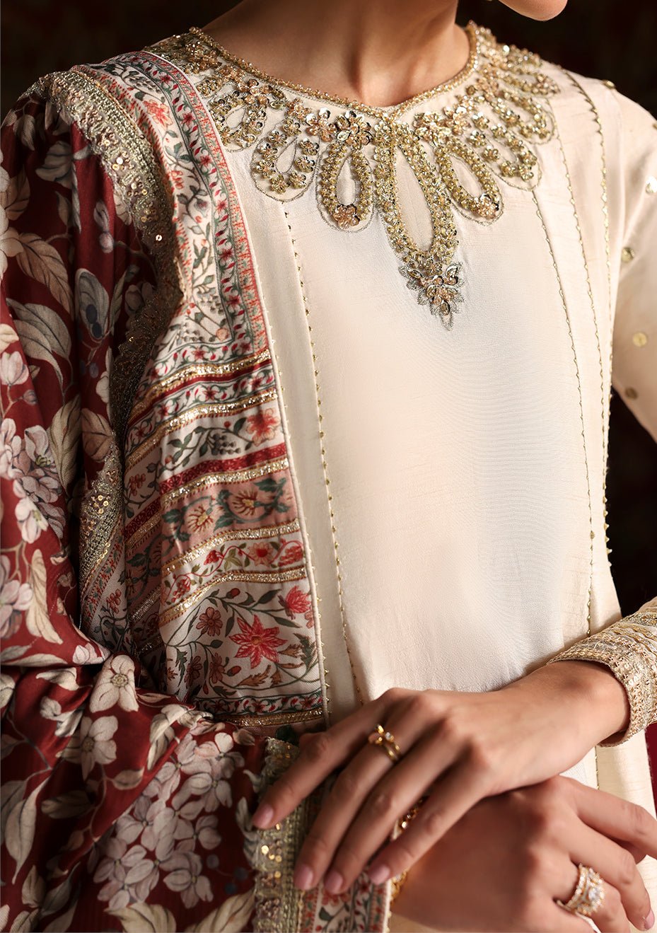 Emaan Adeel Pakistani Luxury Silk Dress - db30359