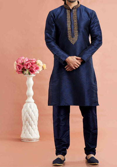 Embroidered Party Wear Jacquard Kurta Pajama Set - db28821