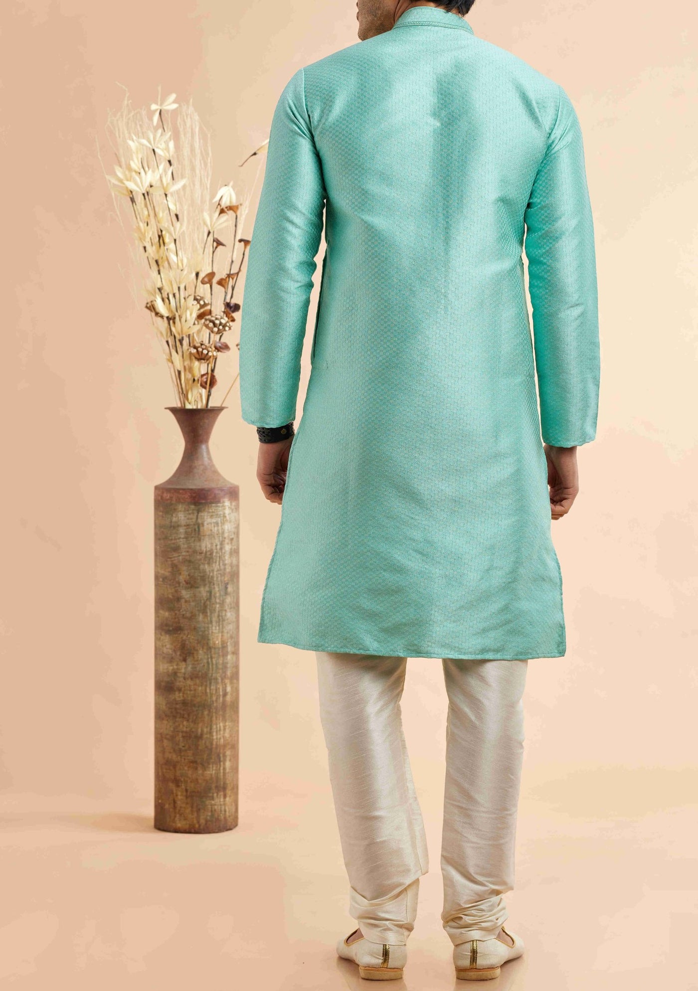 Embroidered Party Wear Jacquard Kurta Pajama Set - db28807