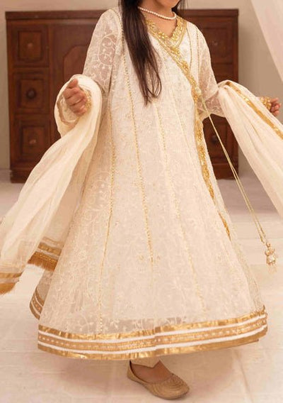 Girl's Ready Made Khadi Net Angrakha - db28737