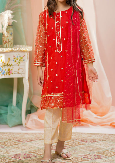 Girl's Ready Made Pakistani Organza Dress - db25848