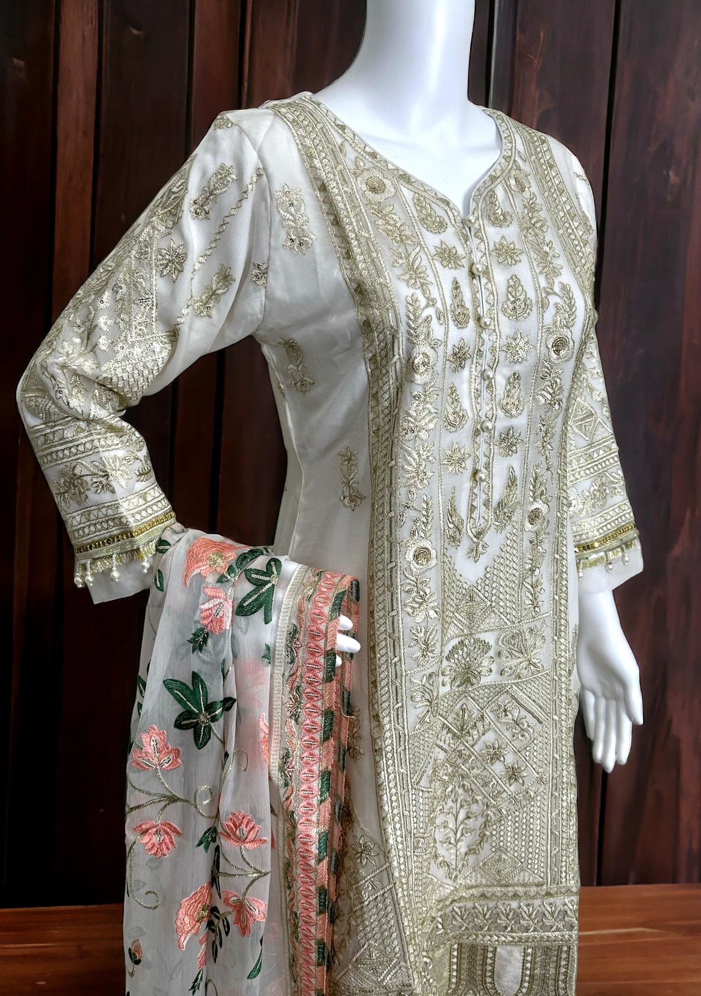 Gulaal Replica Embroidered Chiffon Dress - db25273