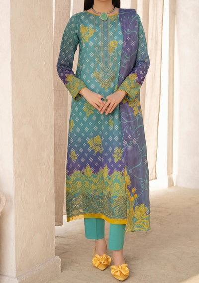 Gulljee Morja Ready Made Embroidered Printed Lawn - db26572