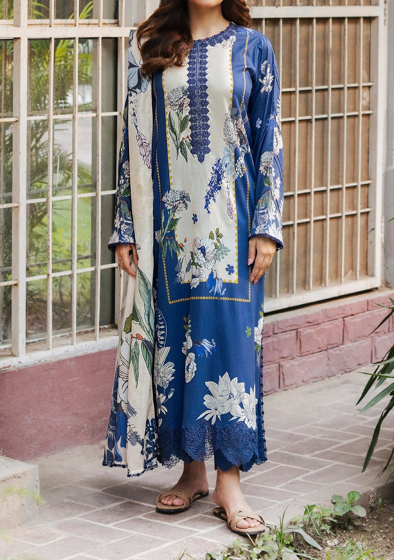 chinese dress ladies 3 Piece Printed Lawn Suit