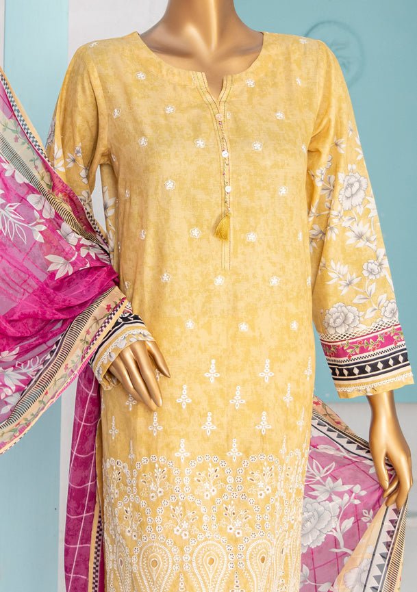 HZ Designer Heavy Embroidered Printed Lawn Dress - db26483