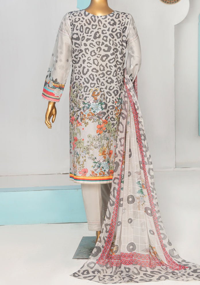 HZ Designer Heavy Embroidered Printed Lawn Dress - db26479