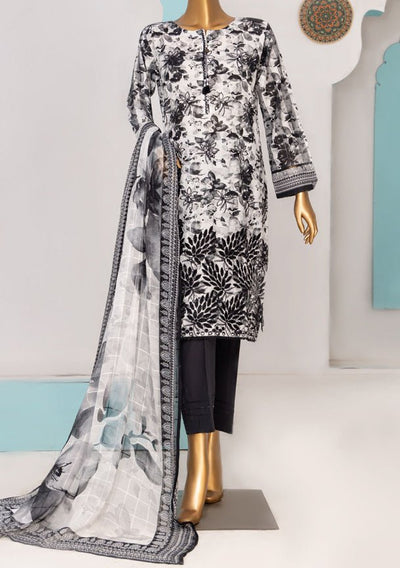 HZ Designer Heavy Embroidered Printed Lawn Dress - db26482