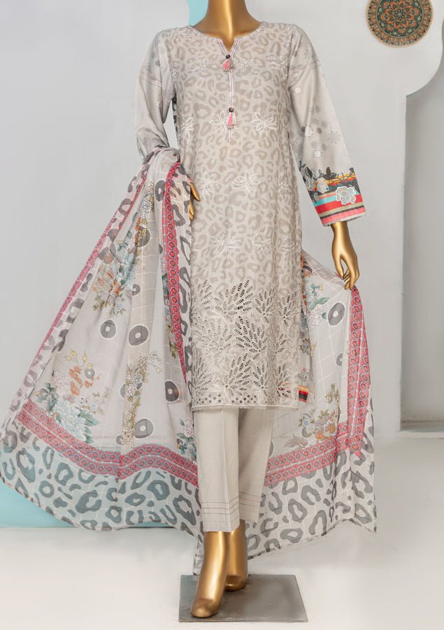 HZ Designer Heavy Embroidered Printed Lawn Dress - db26479