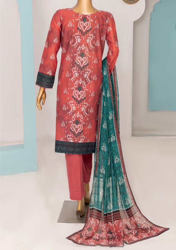 HZ Designer Heavy Embroidered Printed Lawn Dress - db26481