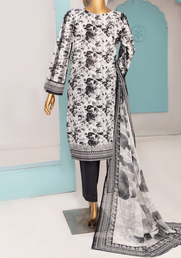 HZ Designer Heavy Embroidered Printed Lawn Dress - db26482