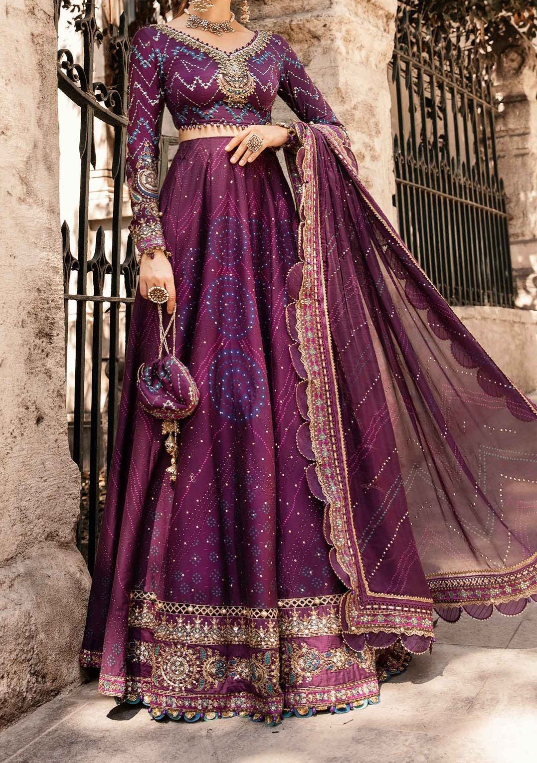 Maria.B Embroidered Sateen Pakistani Lehenga Choli - db27229