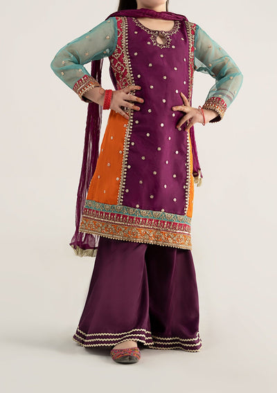 Maria.B Girl's Embroidered Organza Suit - db30136