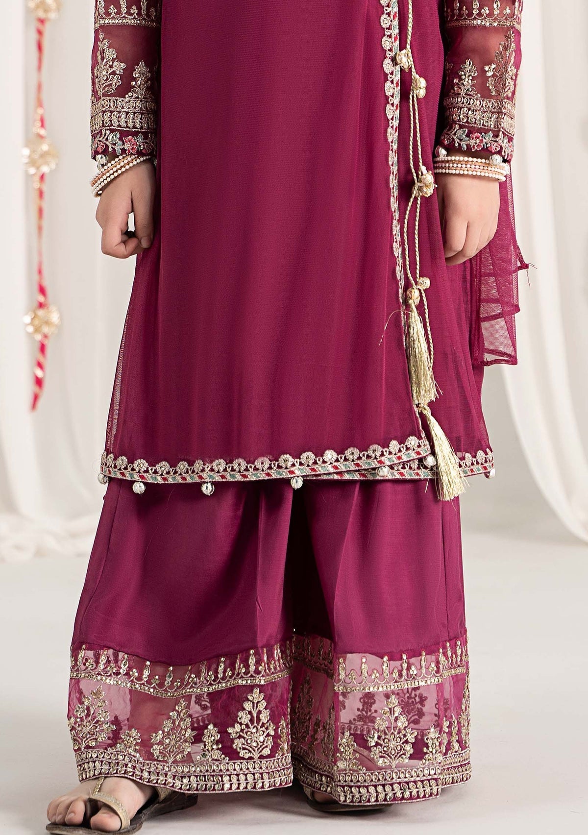 Maria.B Girl's Embroidered Polyester Net Suit - db28127