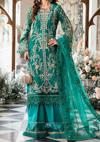 Maria.B Mbroidered Pakistani Luxury Organza Dress - db26294