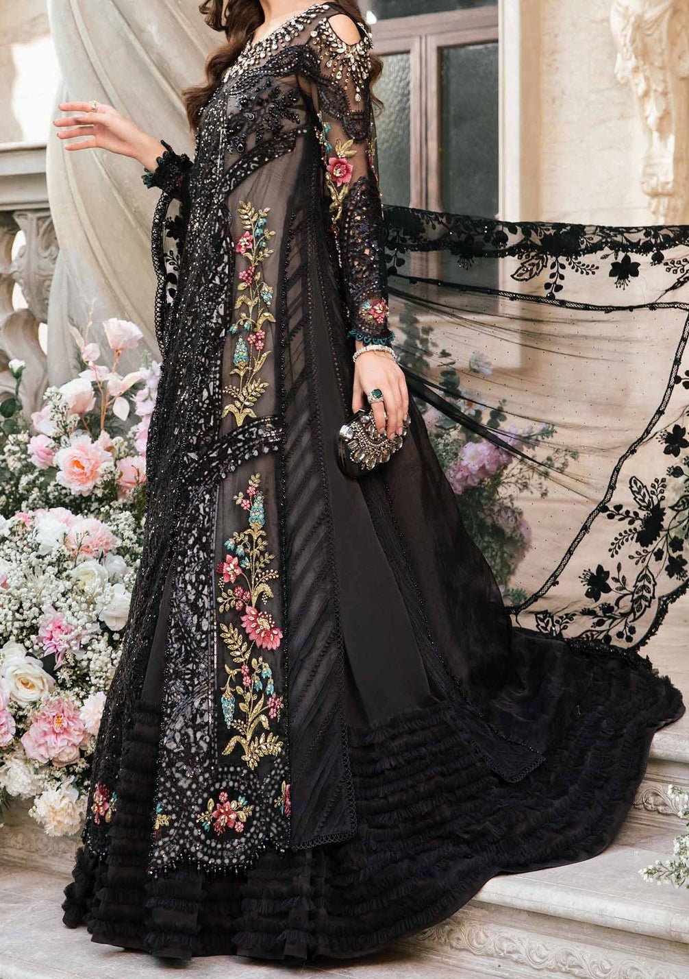 Maria.B Mbroidered Pakistani Organza Anarkali db26290