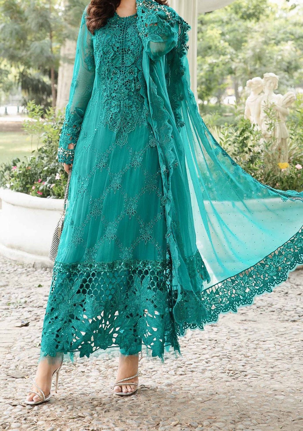 Maria.B Pakistani Luxury Embroidered Chiffon Dress - db26927