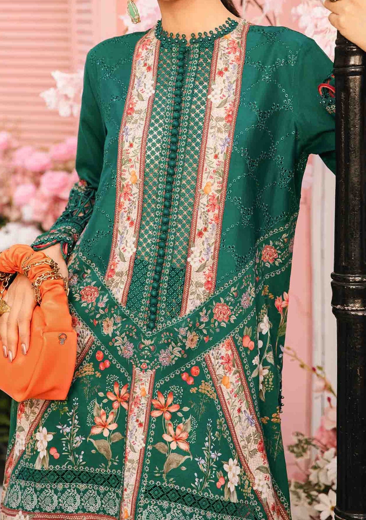 Maria.B Pakistani Luxury Embroidered Lawn Suit - db29452